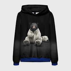 Толстовка-худи мужская Медведь в костюме ростовой куклы, цвет: 3D-синий