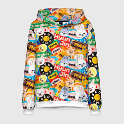 Толстовка-худи мужская Skzoo stickers characters, цвет: 3D-белый