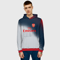 Толстовка-худи мужская Arsenal logo абстракция, цвет: 3D-красный — фото 2