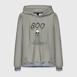 Толстовка-худи мужская Серый призрак BOO, цвет: 3D-меланж