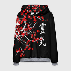 Толстовка-худи мужская Сакура в цвету, цвет: 3D-меланж