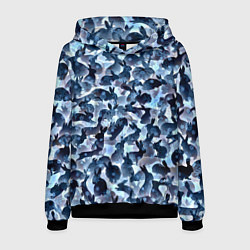 Толстовка-худи мужская Новогдние кролики, цвет: 3D-черный