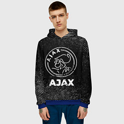 Толстовка-худи мужская Ajax с потертостями на темном фоне, цвет: 3D-синий — фото 2