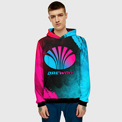 Толстовка-худи мужская Daewoo - neon gradient, цвет: 3D-черный — фото 2