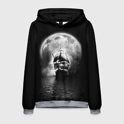 Толстовка-худи мужская Корабль в ночи, цвет: 3D-меланж