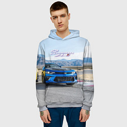 Толстовка-худи мужская Chevrolet Camaro ZL 1 - Motorsport, цвет: 3D-меланж — фото 2