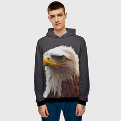 Толстовка-худи мужская Орел на градиентном фоне, цвет: 3D-черный — фото 2