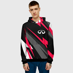 Толстовка-худи мужская Infiniti fast lines, цвет: 3D-черный — фото 2