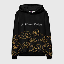 Толстовка-худи мужская A Silent Voice anime clouds, цвет: 3D-черный