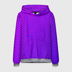 Толстовка-худи мужская Фиолетовые линии, цвет: 3D-меланж