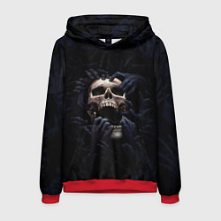 Толстовка-худи мужская Hands on skull, цвет: 3D-красный