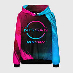 Толстовка-худи мужская Nissan - neon gradient, цвет: 3D-черный