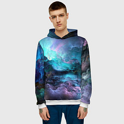 Толстовка-худи мужская Спящий космос, цвет: 3D-белый — фото 2