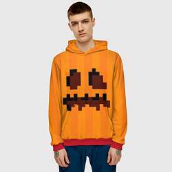 Толстовка-худи мужская Тыква - Майнкрафт - Хеллоуин, цвет: 3D-красный — фото 2
