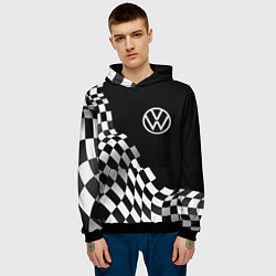 Толстовка-худи мужская Volkswagen racing flag, цвет: 3D-черный — фото 2