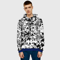 Толстовка-худи мужская Городской пиксель камуфляж, цвет: 3D-синий — фото 2