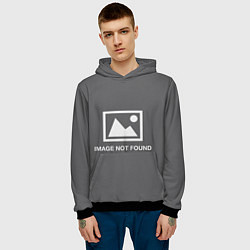 Толстовка-худи мужская Image not found, цвет: 3D-черный — фото 2