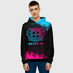 Толстовка-худи мужская Bayer 04 - neon gradient, цвет: 3D-черный — фото 2