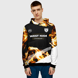 Толстовка-худи мужская West Ham legendary sport fire, цвет: 3D-черный — фото 2