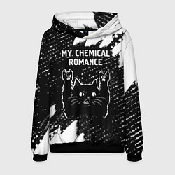 Толстовка-худи мужская Группа My Chemical Romance и рок кот, цвет: 3D-черный