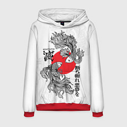 Толстовка-худи мужская Истребители демонов - бойцовые петушки, цвет: 3D-красный
