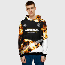 Толстовка-худи мужская Arsenal legendary sport fire, цвет: 3D-черный — фото 2