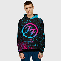 Толстовка-худи мужская Foo Fighters - neon gradient, цвет: 3D-черный — фото 2