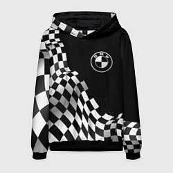 Толстовка-худи мужская BMW racing flag, цвет: 3D-черный