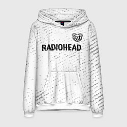 Толстовка-худи мужская Radiohead glitch на светлом фоне: символ сверху, цвет: 3D-белый