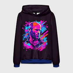 Толстовка-худи мужская Jason Statham - pop art, цвет: 3D-синий