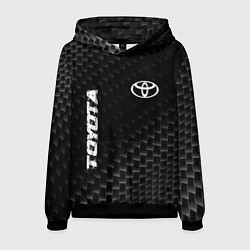 Толстовка-худи мужская Toyota карбоновый фон, цвет: 3D-черный