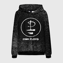 Толстовка-худи мужская Pink Floyd с потертостями на темном фоне, цвет: 3D-черный