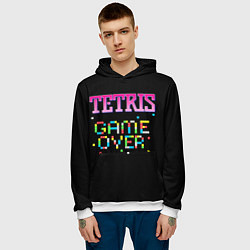 Толстовка-худи мужская Tetris - Game Over, цвет: 3D-белый — фото 2