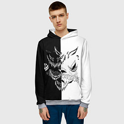 Толстовка-худи мужская Drain Face ZXC, цвет: 3D-меланж — фото 2