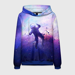 Толстовка-худи мужская Космонавт в безвоздушном пространстве, цвет: 3D-синий