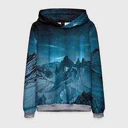 Толстовка-худи мужская Снежные горные вершины, цвет: 3D-меланж