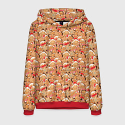 Толстовка-худи мужская Новогодние сладости, цвет: 3D-красный