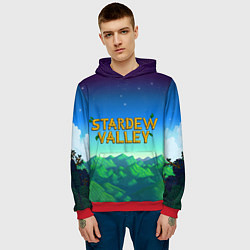Толстовка-худи мужская Горы Stardew Valley, цвет: 3D-красный — фото 2