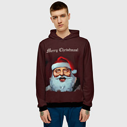 Толстовка-худи мужская Светящийся Санта Клаус, цвет: 3D-черный — фото 2