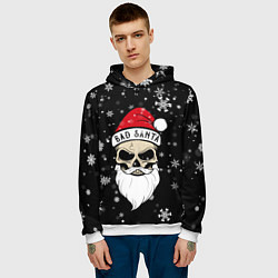 Толстовка-худи мужская Christmas Bad Santa, цвет: 3D-белый — фото 2