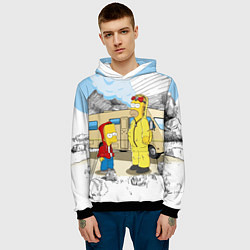 Толстовка-худи мужская Барт Симпсон и его папаша, цвет: 3D-черный — фото 2