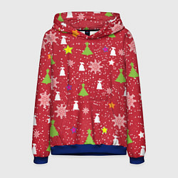 Толстовка-худи мужская Red new year, цвет: 3D-синий