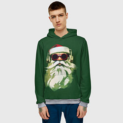 Толстовка-худи мужская Добрый Санта, цвет: 3D-меланж — фото 2