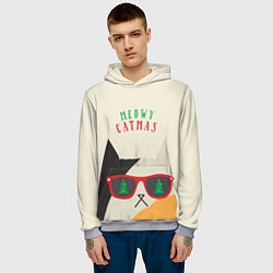 Толстовка-худи мужская Meowy catwas, цвет: 3D-меланж — фото 2