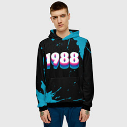 Толстовка-худи мужская Made in 1988: vintage art, цвет: 3D-черный — фото 2