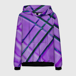 Толстовка-худи мужская Фиолетовый фон и тёмные линии, цвет: 3D-черный