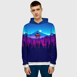 Толстовка-худи мужская Firewatch, цвет: 3D-белый — фото 2