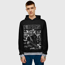 Толстовка-худи мужская Nirvana Song life, цвет: 3D-меланж — фото 2