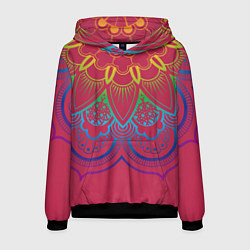 Толстовка-худи мужская Viva magenta mandala, цвет: 3D-черный