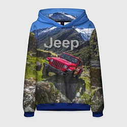 Толстовка-худи мужская Chrysler Jeep Wrangler Rubicon - горы, цвет: 3D-синий